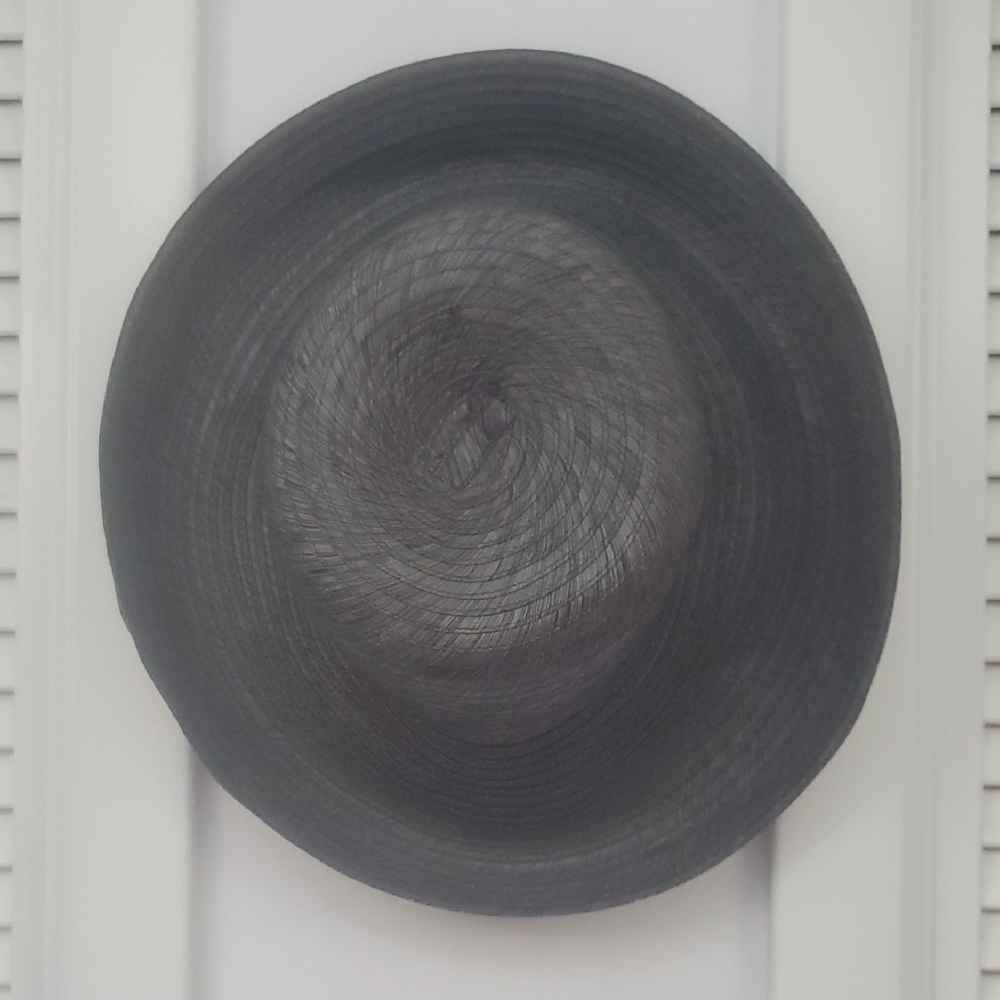 Coldwater Creek Charcoal Black Striped Hat